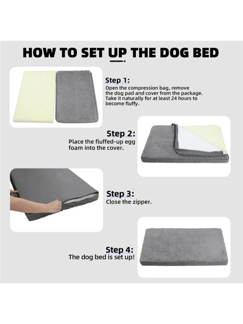 Dog Bed for Medium Dog Orthopedic Crate Bed with Removable Washable M（29*18*3）